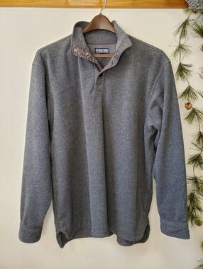 Structure Superior Quality Clothing Ribbed Quarter-Snap Mock Neck Pullover